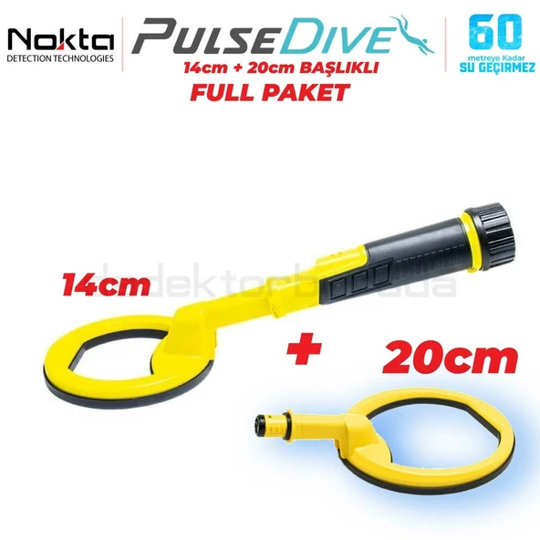 PulseDive Su Altı Dedektörü&Sahil Arama Dedektörü - Büyük Arama Başlıklı 20cm - Sarı ürün görseli 1