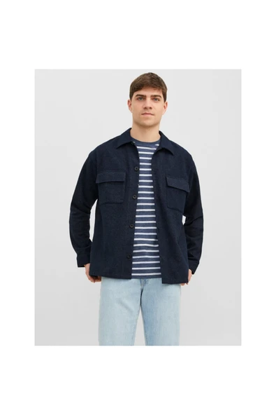 Jack&Jones Oversize Minimalist Uzun Kol Erkek Gömlek ürün görseli 1