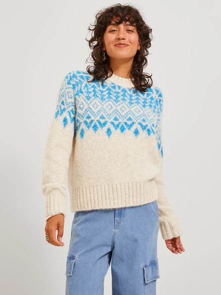 Jack&Jones JJXX Oversize Yuvarlak Yaka Kadın Kazak - Minimalist Tarz ürün görseli 1