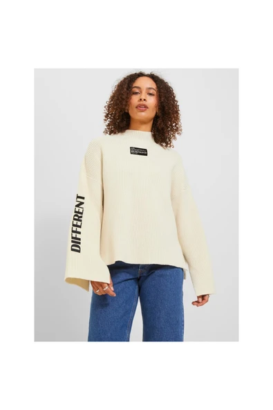 Jack&Jones JJXX Oversize Yüksek Yaka Kadın Kazak - Minimalist Stil ürün görseli 1