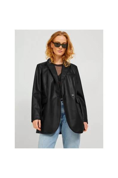 Jack&Jones JJXX Oversize Uzun Kol Deri Kadın Ceket - Minimalist Tarz ürün görseli 1