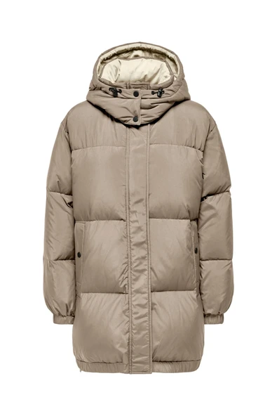 Only Oversize Kapüşonlu Midi Şişme Mont - Kışlık Günlük ürün görseli 1