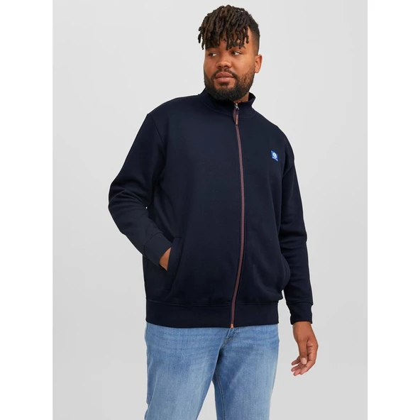 Jack&Jones Erkek Oversize Fermuarlı Yaka Sweatshirt - Günlük Kullanım ürün görseli 1