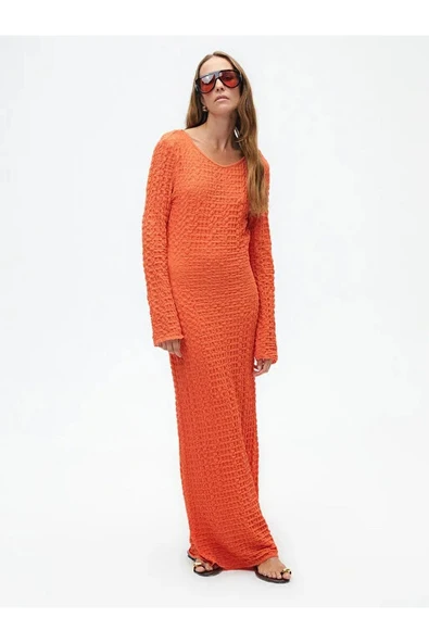 Nocturne Oversize Maxi Elbise - Uzun Kol - Minimalist Stil ürün görseli 1