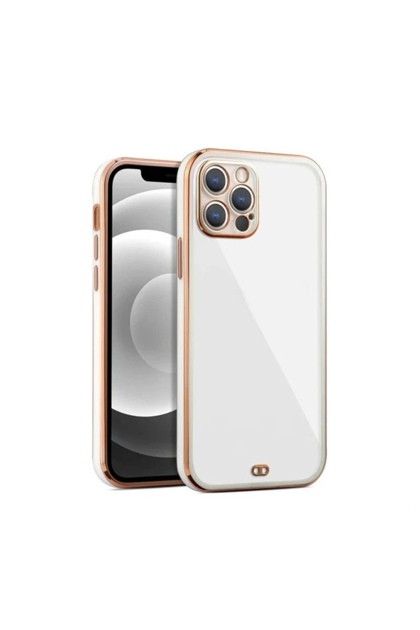 iPhone 13 Pro Max Arka kapak Kılıf beyaz kenarlı rose ürün görseli 1