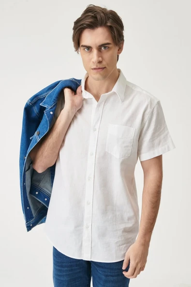 Wrangler Oversize Kısa Kol Erkek Gömlek - Minimalist Stil ürün görseli 1