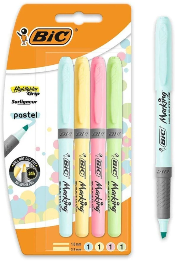 Fosforlu Kalem Brite Liner Pastel 4 Renk - Resim 2
