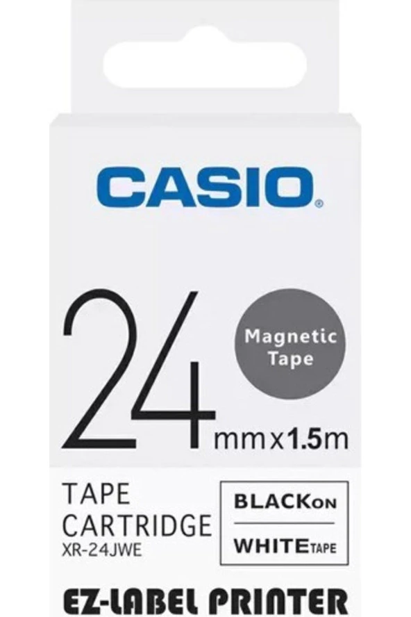 XR-24JWE Manyetik Etiket Kartuşu Beyaz Zemin Üzerine Siyah Baskı 24MM Yükseklik - 1,5 Metre ürün görseli 1