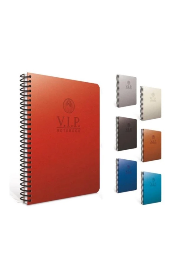 Vip Spiralli Deri Kapak Defter A4 140 Yaprak Kareli ürün görseli 1