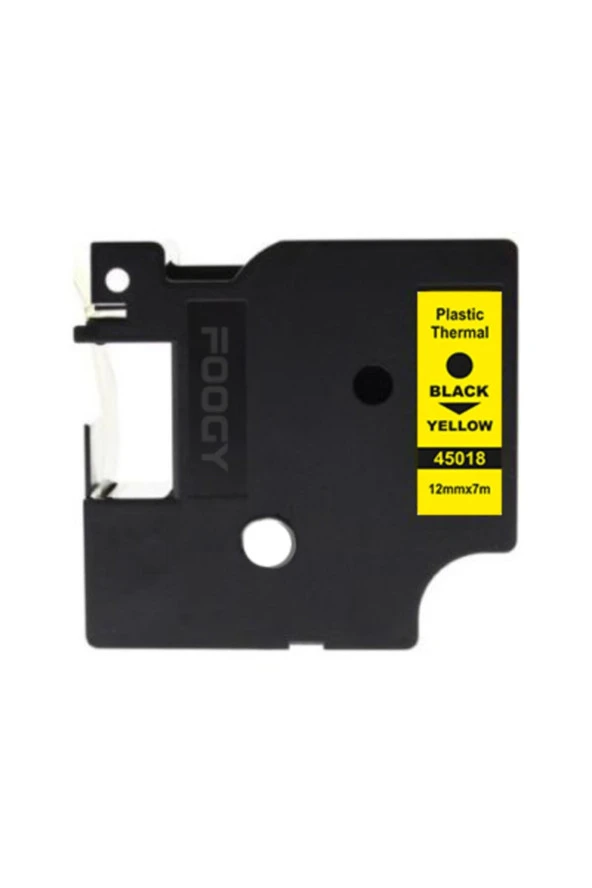 Dymo D1 Uyumlu Thermal Plastik Şerit Etiket Sarı 12 mm X 6 mt. ürün görseli 1