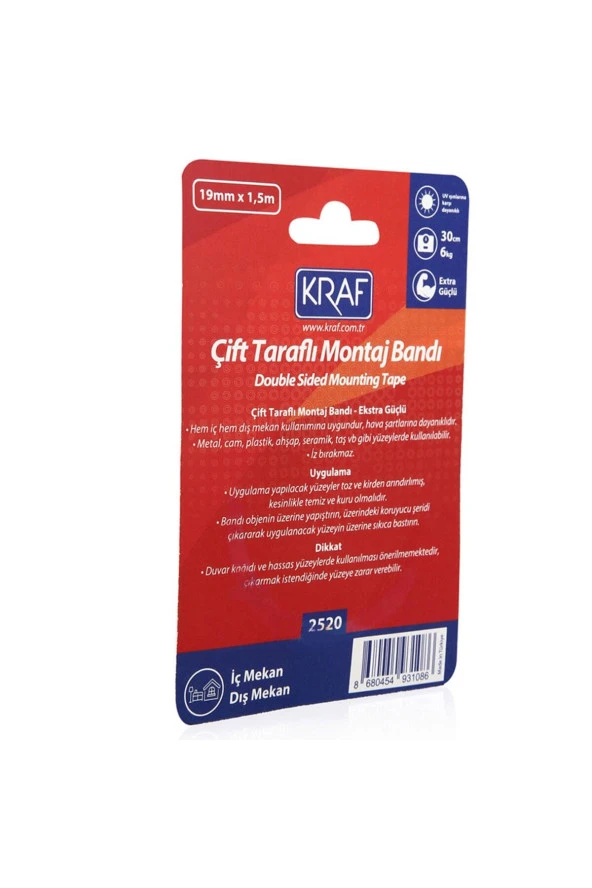 Extra Güçlü Çift Taraflı Montaj Bandı 2520 - Resim 4
