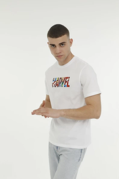 Lumberjack Marvel Baskılı Regular Fit Kısa Kol Erkek T-Shirt - Günlük Kullanım ürün görseli 1