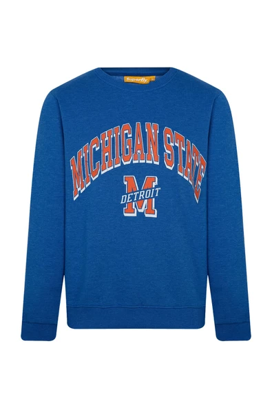 Superfly Michigan State Bisiklet Yaka Erkek Sweatshirt SPF101232313121 ürün görseli 1