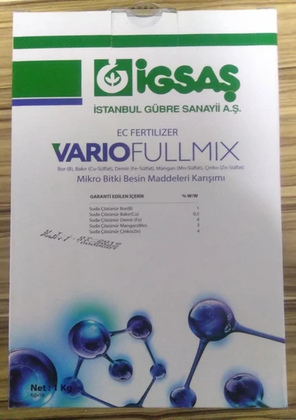 İGSAŞ vario fullmix 1 KG - Bor, Bakır, Demir, Mangan, Çinko EC Fertilizer Organomineral Gübre ürün görseli 1