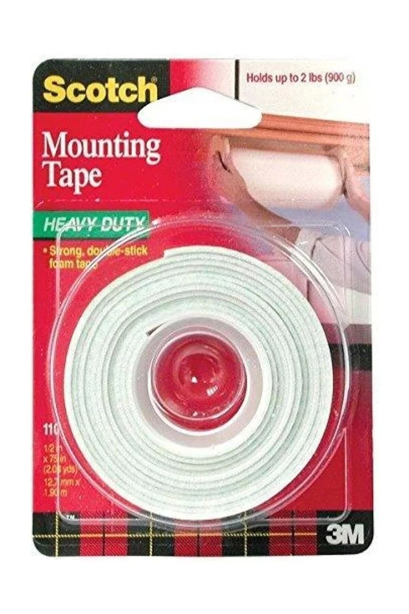 Scotch Çift Taraflı Yapışkanlı Köpük Bant Ağır Malzemeler .için Rulo (12.7MM  1.9 MT) ürün görseli 1