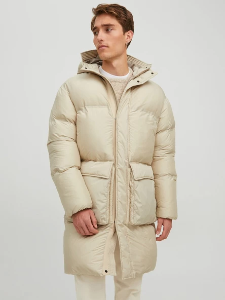 Jack&Jones Oversize Kapüşonlu Uzun Erkek Kışlık Mont - Minimalist ürün görseli 1