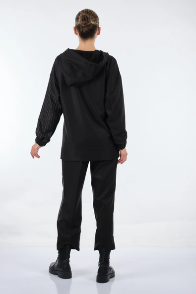 Unique Mode Oversize Kapüşonlu Midi Sweatshirt - Günlük Şıklık - Resim 7