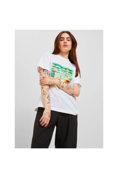 Jack&Jones JJXX Oversize Minimalist Kadın Tişört - Kısa Kol - Günlük ürün görseli 1