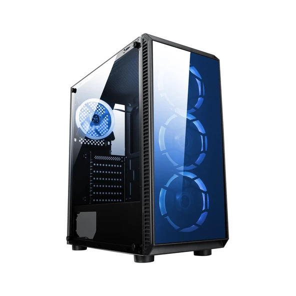 Omyvera 192-6 4X Blue Fan Usb 2.0 250W 300W Matx Gaming Bilgisayar Kasası ürün görseli 1