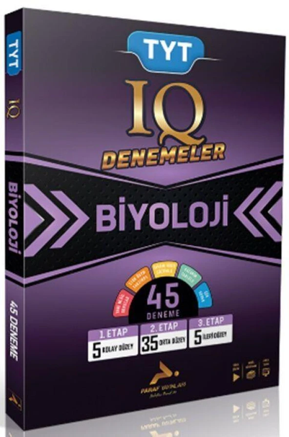 TYT IQ Biyoloji 45 Branş Denemesi Paraf Yayınları ürün görseli 1