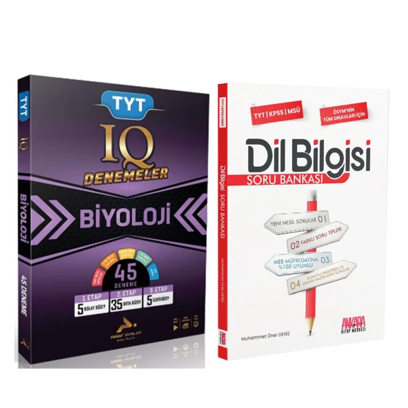 Paraf TYT IQ Biyoloji Deneme ve AKM Dil Bilgisi Soru Bankası Seti 2 Kitap ürün görseli 1