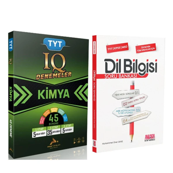 Paraf TYT IQ Kimya Deneme ve AKM Dil Bilgisi Soru Bankası Seti 2 Kitap ürün görseli 1
