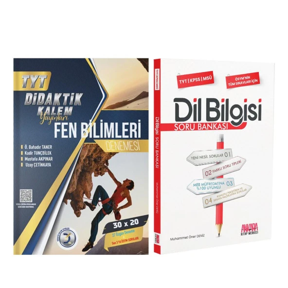 Didaktik Kalem TYT Fen Bilimleri Deneme ve AKM Dil Bilgisi Soru Bankası Seti 2 Kitap ürün görseli 1