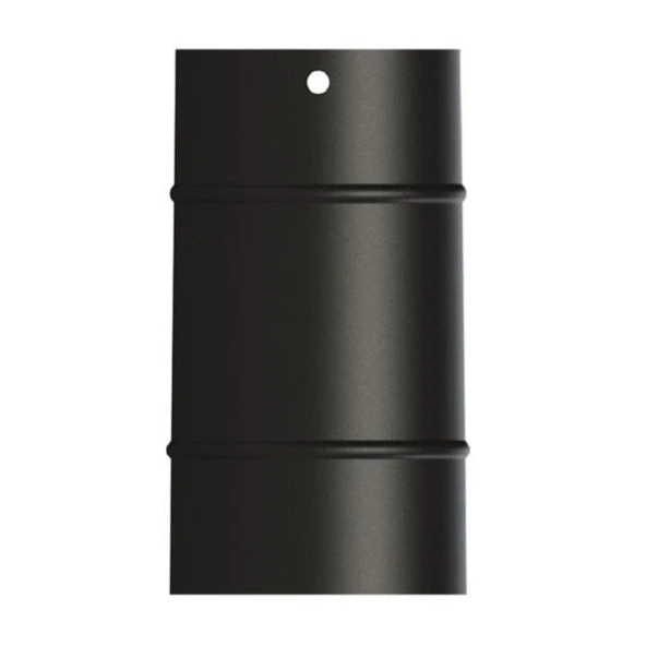 25 LİK SOBA BORUSU / BOY: 20 CM / ÇAP: 13 CM / MAT SİYAH EMAYE / BABA'S STOVE ürün görseli 1