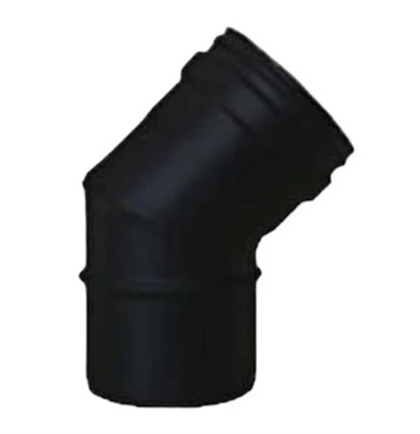 PELET SOBA BORUSU DİRSEĞİ 45 / ÇAP: 8 CM / MAT SİYAH / 304 KROM / CONTALI / BABA'S STOVE ürün görseli 1