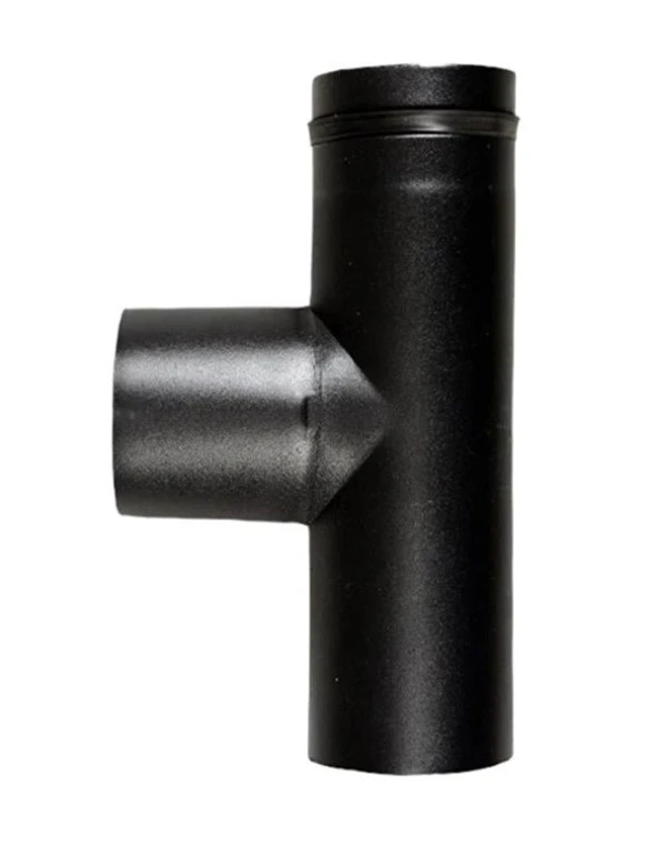 PELET SOBA BORUSU TE 90 / 11 CM / ÇAP: 8 CM / MAT SİYAH / 304 KROM / CONTALI / BABA'S STOVE ürün görseli 1