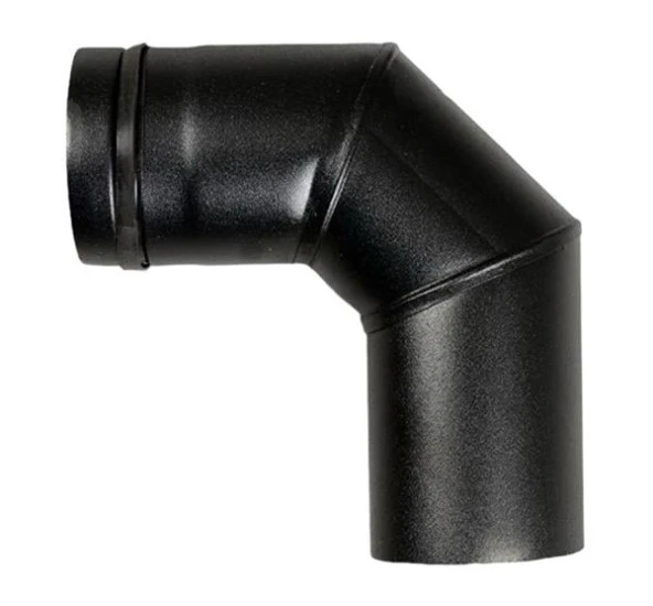 PELET SOBA BORUSU DİRSEĞİ 90 / 8-4 CM / ÇAP: 8 CM / MAT SİYAH / 304 KROM / CONTALI / BABA'S STOVE ürün görseli 1