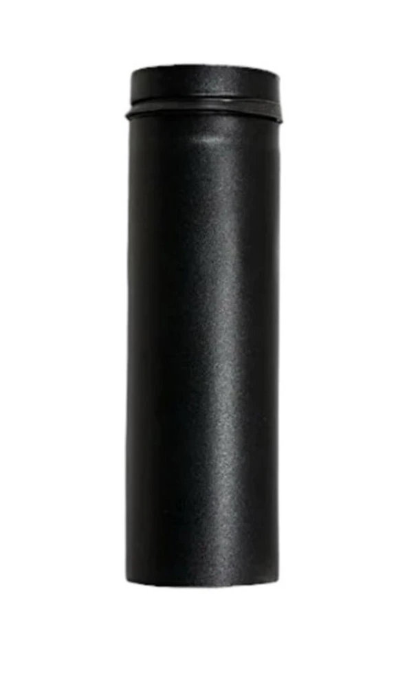PELET SOBA BORUSU / BOY: 25-16 CM / ÇAP: 8 CM / MAT SİYAH / 304 KROM / CONTALI / BABA'S STOVE ürün görseli 1