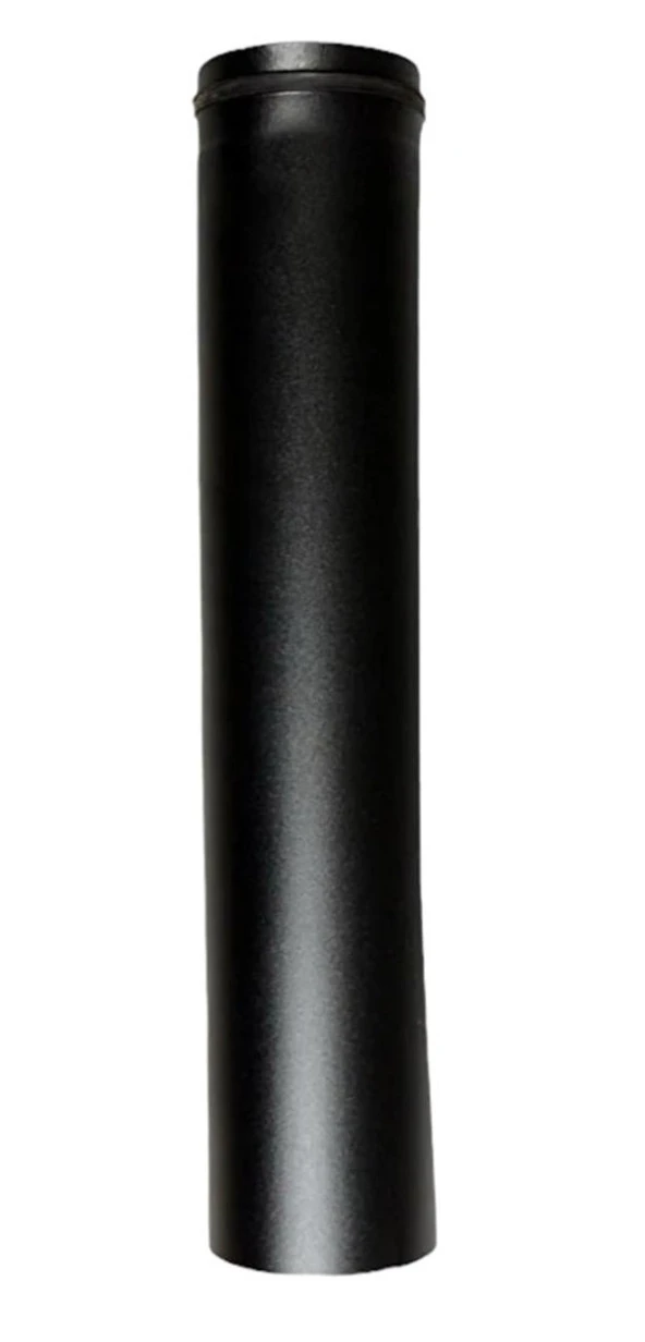 PELET SOBA BORUSU / BOY: 50-41 CM / ÇAP: 8 CM / MAT SİYAH / 304 KROM / CONTALI / BABA'S STOVE ürün görseli 1