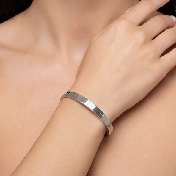 Çelik Kelepçe Bileklik Love Model BLZ-289 - Resim 2