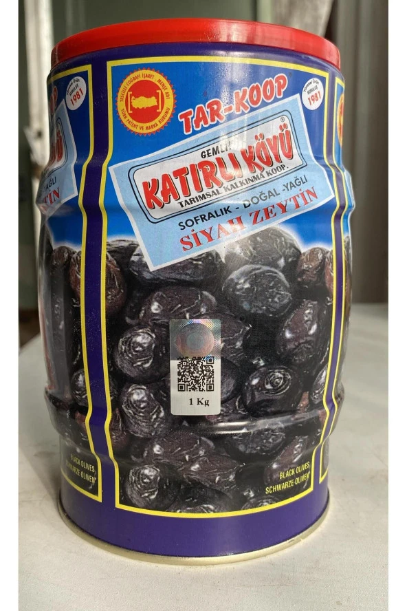 Katırlı Zeytin KATIRLI ZEYTİN 6x1 KG (6 ADET) GEMLİK KATIRLI KÖYÜ SOFRALIK DOĞAL YAĞLI SİYAH ZEYTİN ürün görseli 1
