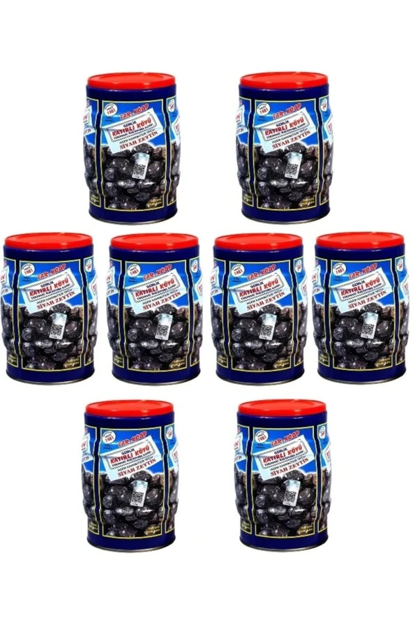 Katırlı Zeytin KATIRLI ZEYTİN GEMLİK KATIRLI KÖYÜ SOFRALIK DOĞAL YAĞLI SİYAH ZEYTİN 8x1 KG (8 ADET) ürün görseli 1