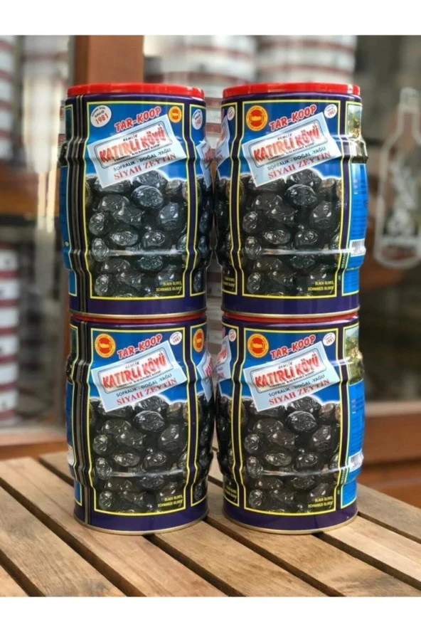 Katırlı Zeytin KATIRLI ZEYTİN GEMLİK KATIRLI KÖYÜ SOFRALIK DOĞAL YAĞLI SİYAH ZEYTİN 4x1 KG (4 ADET) ürün görseli 1
