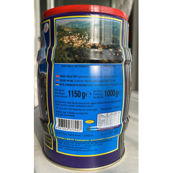 Gemlik Katırlı Kahvaltılık Siyah Zeytin 1 KG ürün görseli 1