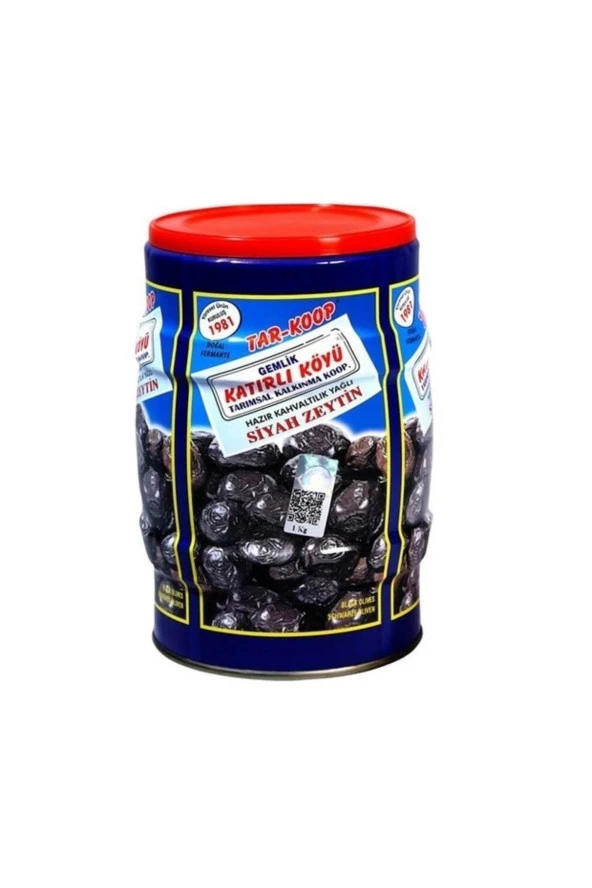 Tar-Koop 1 kg Katırlı Köyü Teneke Siyah Zeytin ürün görseli 1
