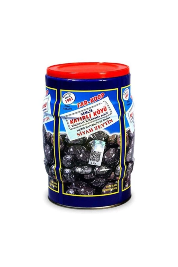 Katırlı Zeytin Gemlik Katırlı Köyü Kahvaltılık Siyah Zeytin Teneke 1 kg Yağlı Sele ürün görseli 1