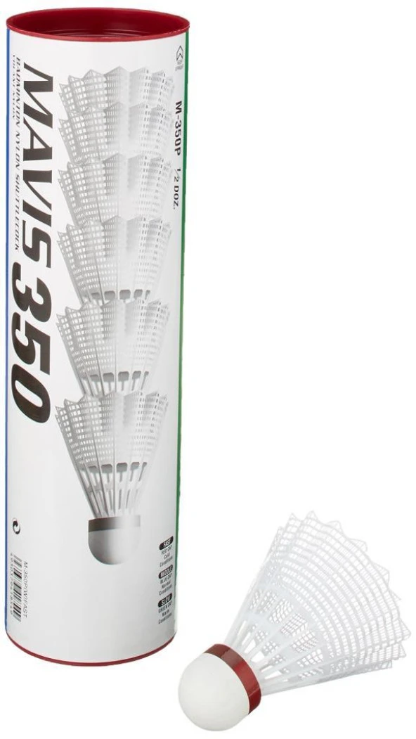 YONEX MAVIS 350 (6'lı) BEYAZ BADMINTON TOPU - Kırmızı Bant ürün görseli 1