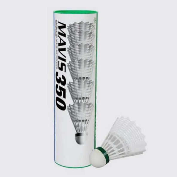 YONEX MAVİS 350 (6'lı) BEYAZ BADMİNTON TOPU YEŞİL BANT ürün görseli 1