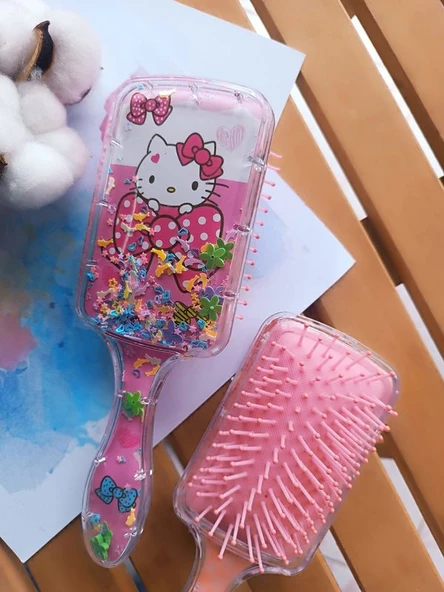 Pullu Hello Kitty Kız Çocuklarına Özel Acıtmayan Tarak 1 ADET - Resim 3