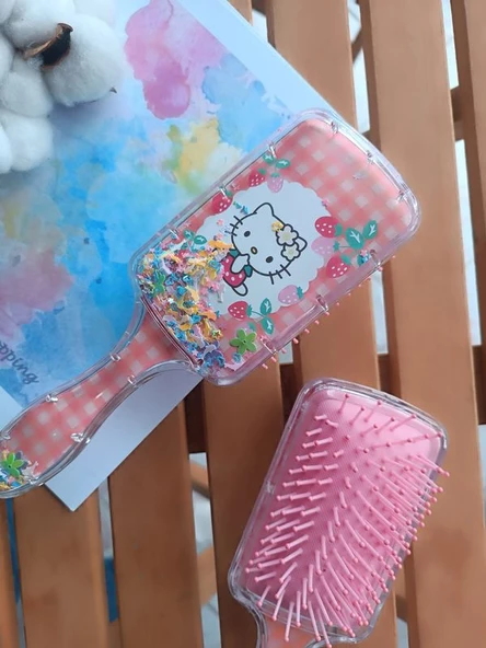 Pullu Hello Kitty Kız Çocuklarına Özel Acıtmayan Tarak 1 ADET - Resim 2