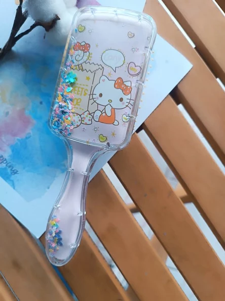 Pullu Hello Kitty Kız Çocuklarına Özel Acıtmayan Tarak 1 ADET - Resim 5