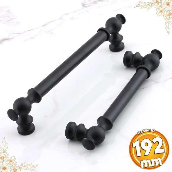 Arya 192 mm Siyah Mobilya Çekmece Metal Kulp Mutfak Dolap Dolabı Kapak Kulpları Kulbu Kulpu 192 mm ürün görseli 1