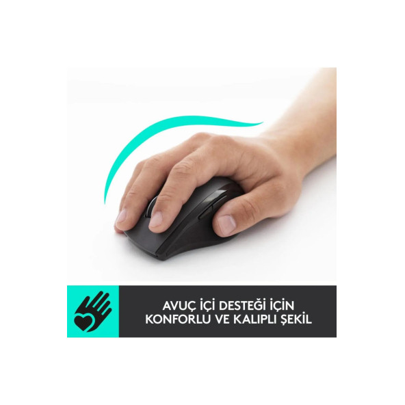 logitech M705 Mouse Marathon Kablosuz 1000 DPI Siyah ürün görseli 1