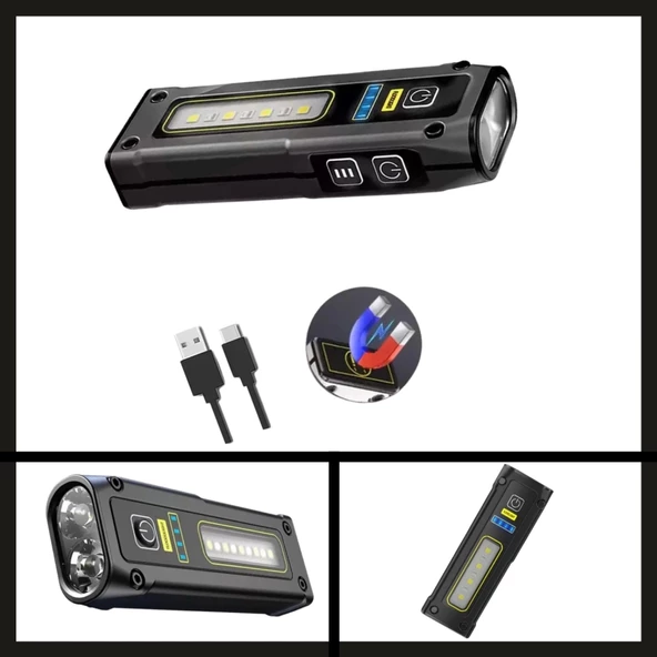 Uyguna-Yakala PT-974 USB Şarjlı Mıknatıslı El Feneri-PT-974 ürün görseli 1