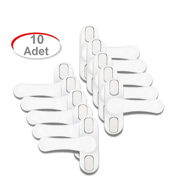 10 Adet METAL Beyaz Pencere Emniyet Kilidi Çocuk Hırsız Kilidi Çekmeli Pvc Kilit ürün görseli 1