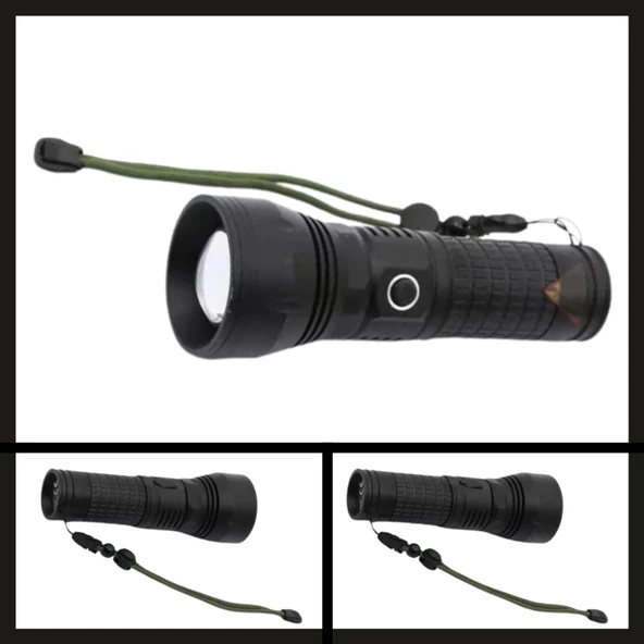 Uyguna-Yakala PT-4112 USB Şarjlı Zoomlu P70 LED Metal El Feneri-PT-4112 ürün görseli 1